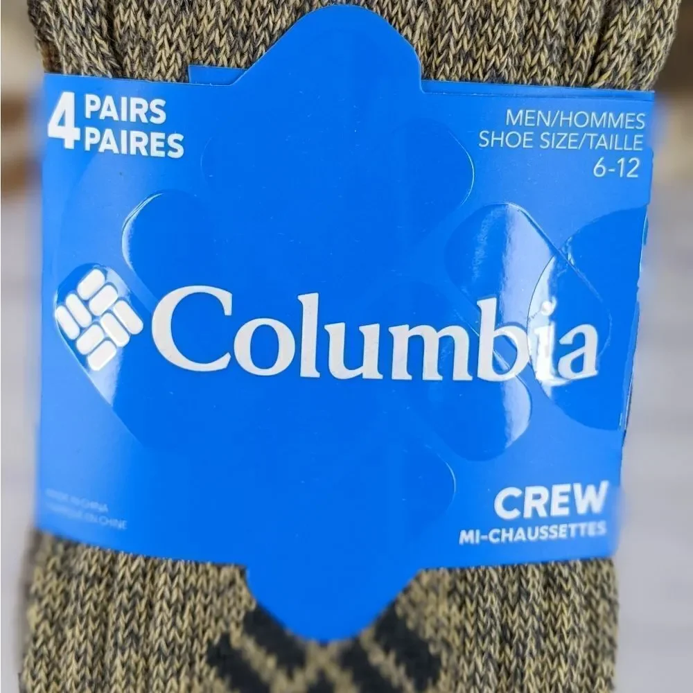 NWT 4-pack of Columbia Moisture Control Crew Socks